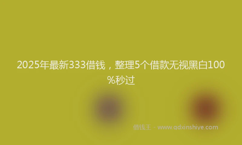 2025年最新333借钱，整理5个借款无视黑白100%秒过