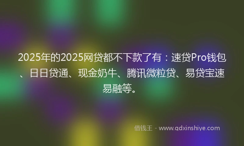 2025年的2025网贷都不下款了有：速贷Pro钱包、日日贷通、现金奶牛、腾讯微粒贷、易贷宝速易融等。