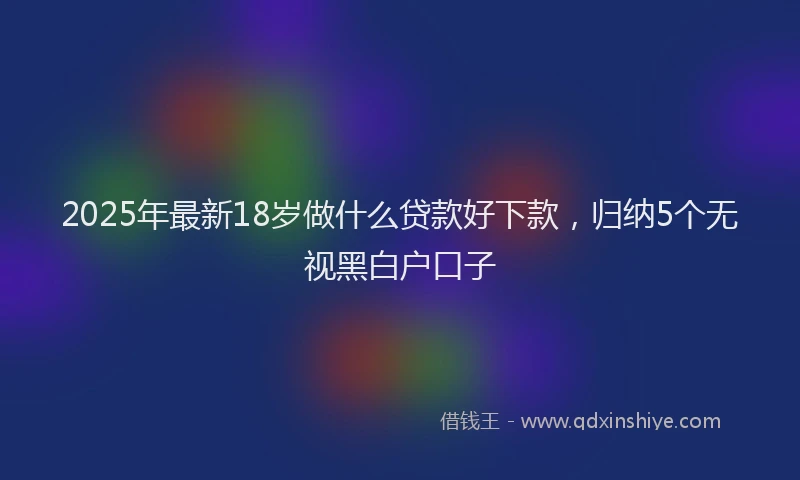 2025年最新18岁做什么贷款好下款，归纳5个无视黑白户口子