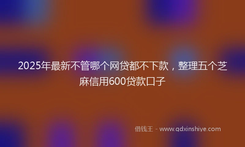 2025年最新不管哪个网贷都不下款，整理五个芝麻信用600贷款口子