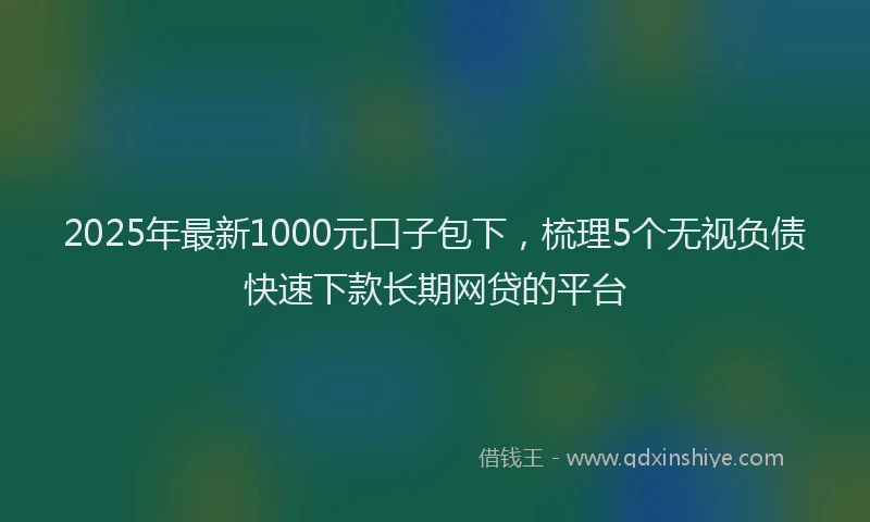 2025年最新1000元口子包下，梳理5个无视负债快速下款长期网贷的平台
