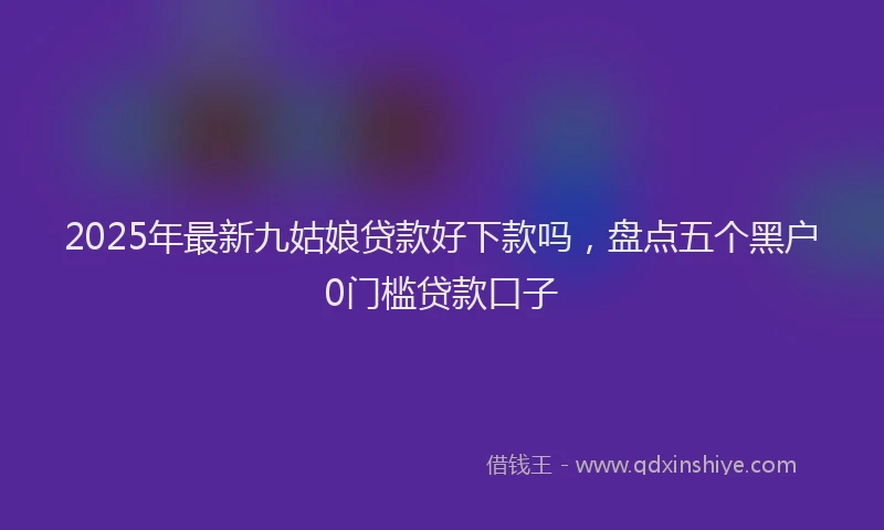 2025年最新九姑娘贷款好下款吗，盘点五个黑户0门槛贷款口子