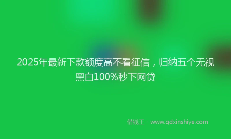 2025年最新下款额度高不看征信，归纳五个无视黑白100%秒下网贷