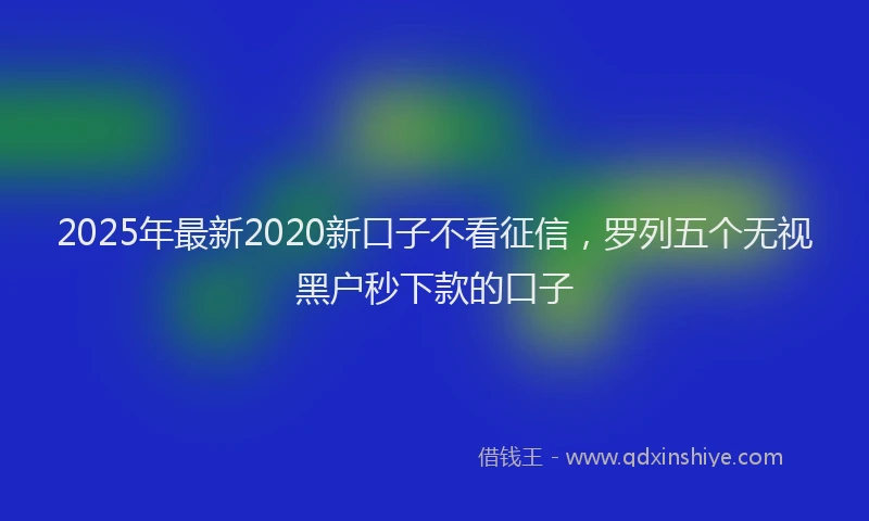 2025年最新2020新口子不看征信，罗列五个无视黑户秒下款的口子