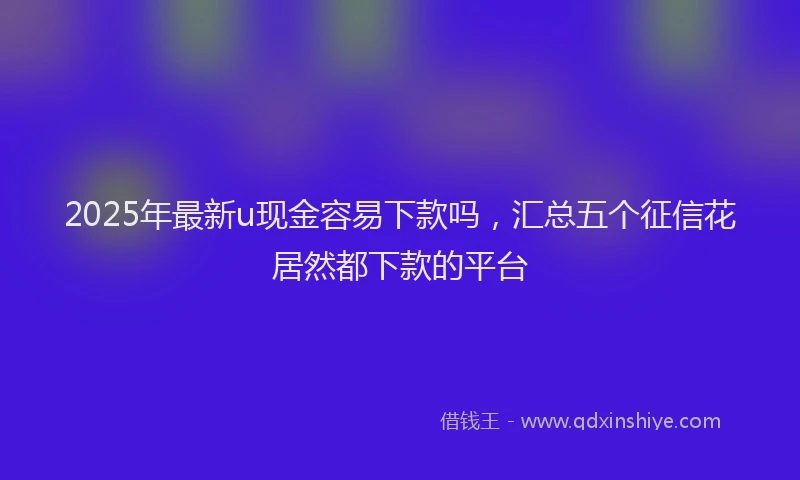 2025年最新u现金容易下款吗，汇总五个征信花居然都下款的平台