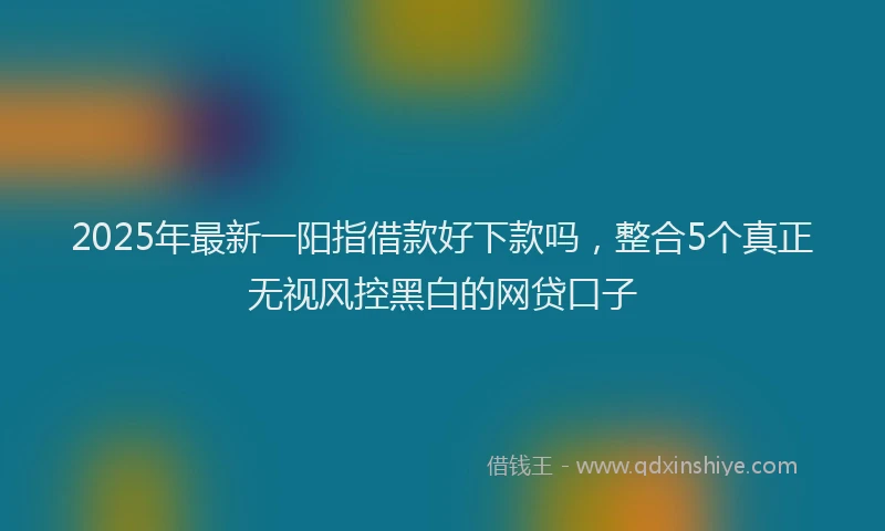2025年最新一阳指借款好下款吗，整合5个真正无视风控黑白的网贷口子