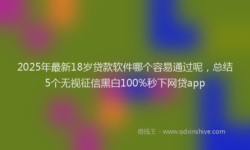 2025年最新18岁贷款软件哪个容易通过呢，总结5个无视征信黑白100%秒下网贷app