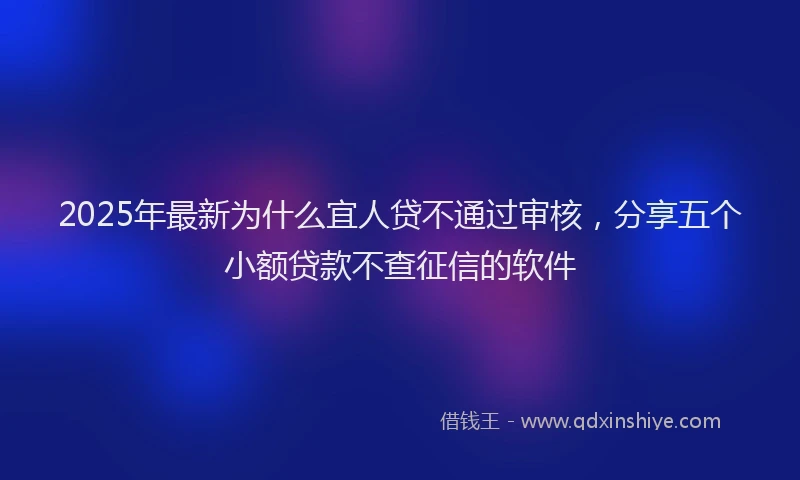 2025年最新为什么宜人贷不通过审核，分享五个小额贷款不查征信的软件