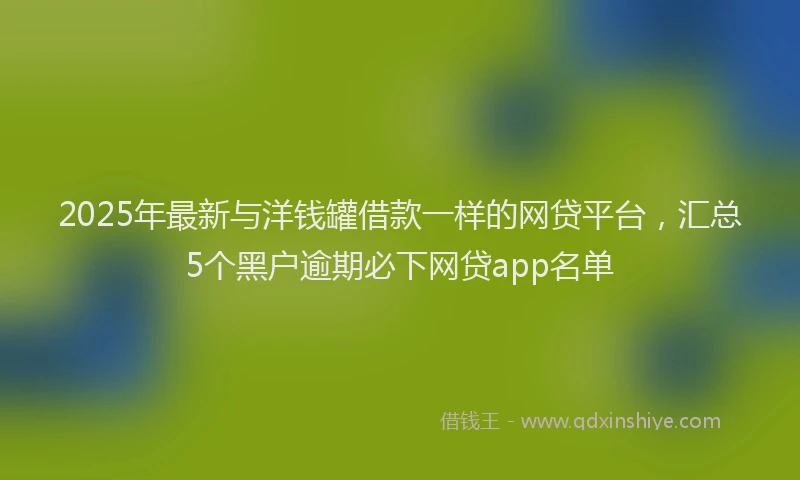 2025年最新与洋钱罐借款一样的网贷平台，汇总5个黑户逾期必下网贷app名单
