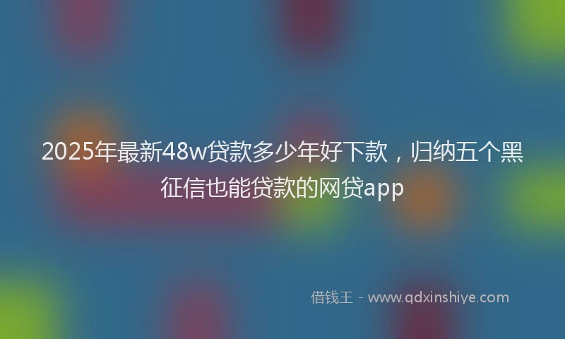 2025年最新48w贷款多少年好下款，归纳五个黑征信也能贷款的网贷app