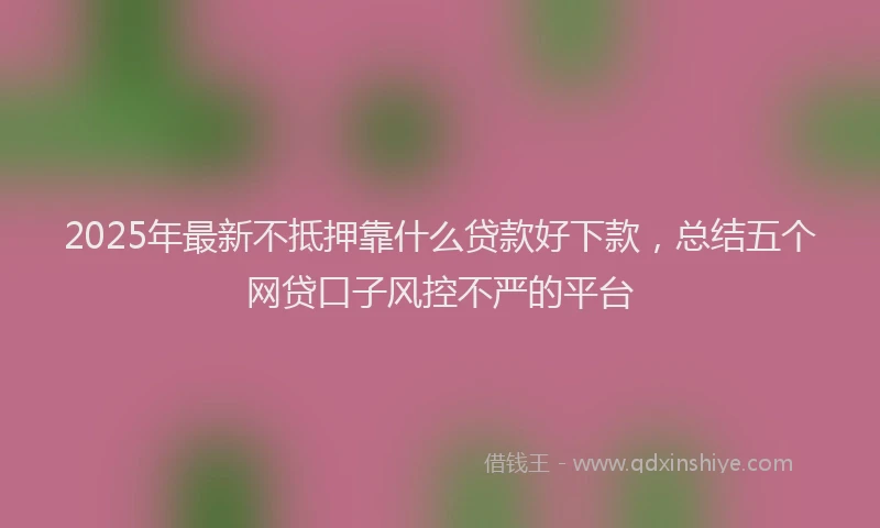 2025年最新不抵押靠什么贷款好下款，总结五个网贷口子风控不严的平台