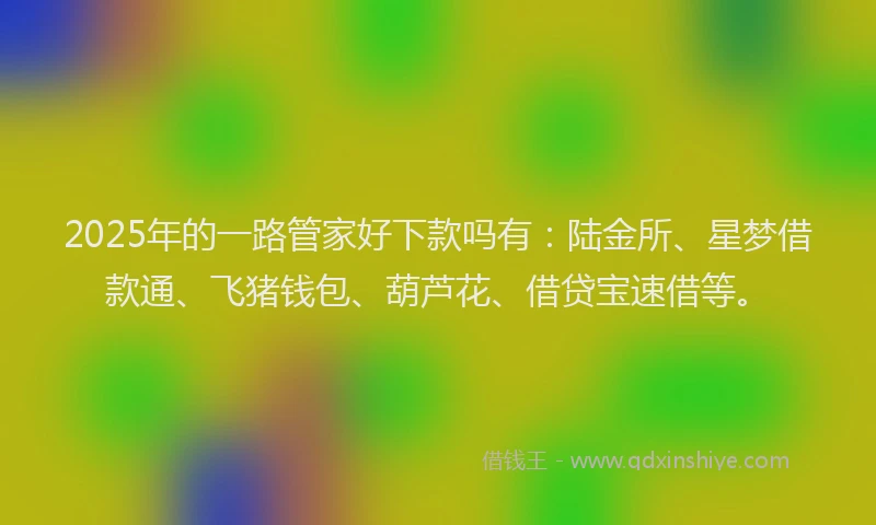 2025年的一路管家好下款吗有：陆金所、星梦借款通、飞猪钱包、葫芦花、借贷宝速借等。