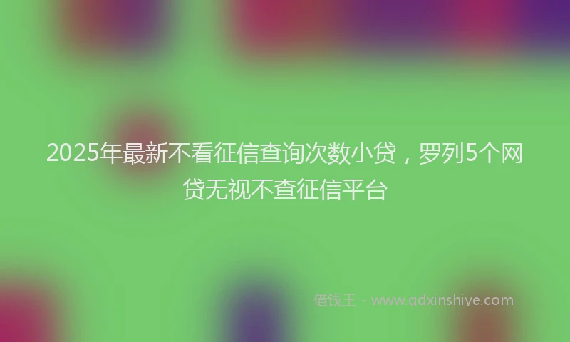 2025年最新不看征信查询次数小贷，罗列5个网贷无视不查征信平台