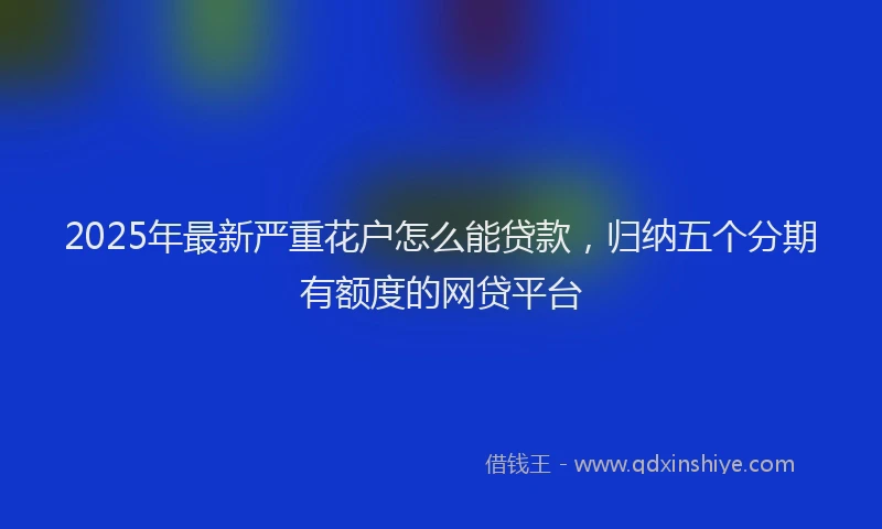 2025年最新严重花户怎么能贷款，归纳五个分期有额度的网贷平台