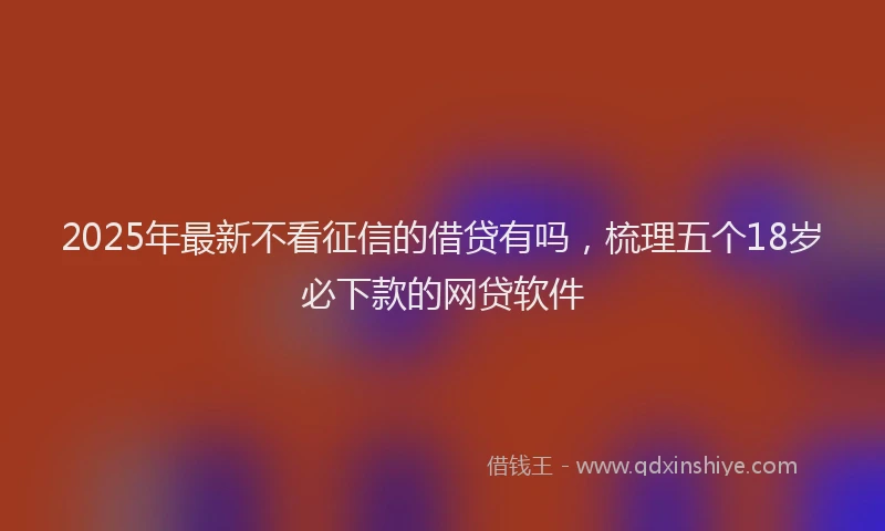 2025年最新不看征信的借贷有吗，梳理五个18岁必下款的网贷软件