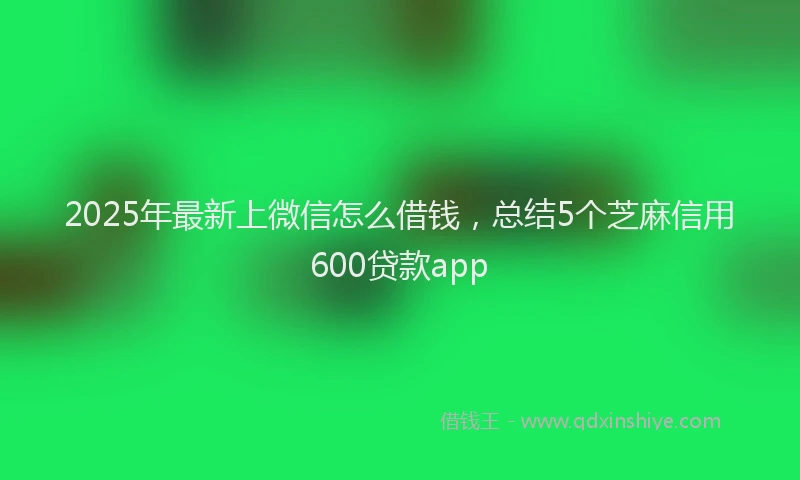 2025年最新上微信怎么借钱，总结5个芝麻信用600贷款app