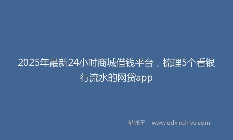 2025年最新24小时商城借钱平台，梳理5个看银行流水的网贷app