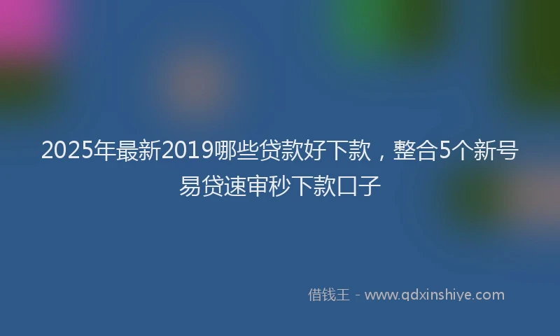 2025年最新2019哪些贷款好下款，整合5个新号易贷速审秒下款口子