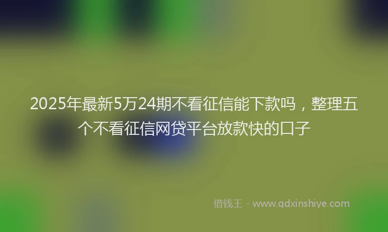 2025年最新5万24期不看征信能下款吗，整理五个不看征信网贷平台放款快的口子