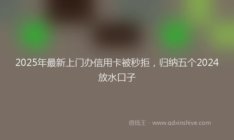 2025年最新上门办信用卡被秒拒，归纳五个2024放水口子