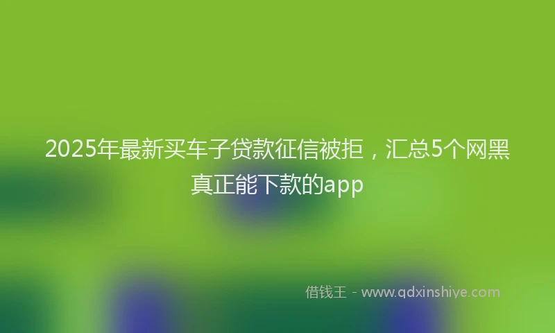 2025年最新买车子贷款征信被拒，汇总5个网黑真正能下款的app