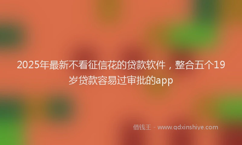 2025年最新不看征信花的贷款软件，整合五个19岁贷款容易过审批的app