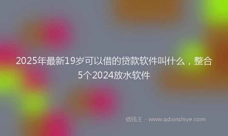 2025年最新19岁可以借的贷款软件叫什么，整合5个2024放水软件