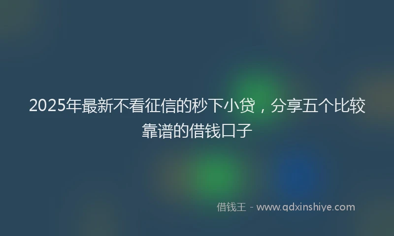 2025年最新不看征信的秒下小贷，分享五个比较靠谱的借钱口子