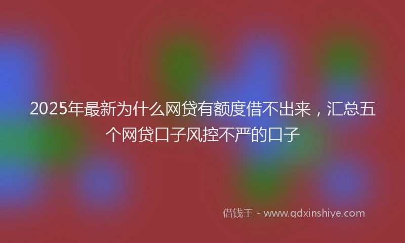 2025年最新为什么网贷有额度借不出来，汇总五个网贷口子风控不严的口子