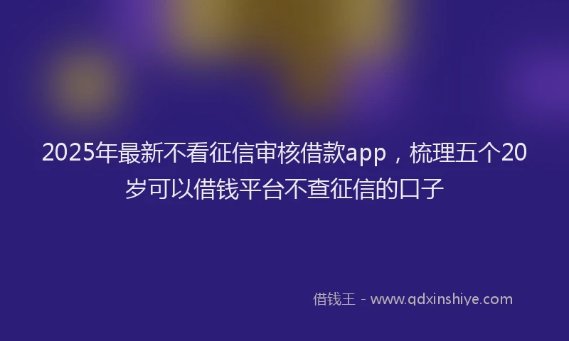 2025年最新不看征信审核借款app，梳理五个20岁可以借钱平台不查征信的口子