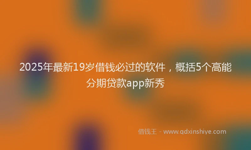 2025年最新19岁借钱必过的软件，概括5个高能分期贷款app新秀