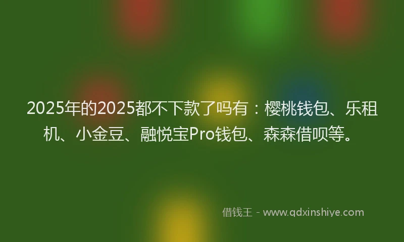 2025年的2025都不下款了吗有：樱桃钱包、乐租机、小金豆、融悦宝Pro钱包、森森借呗等。