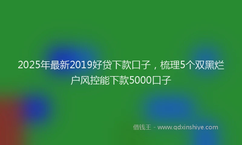 2025年最新2019好贷下款口子，梳理5个双黑烂户风控能下款5000口子