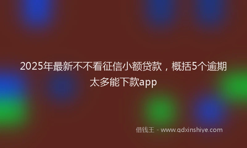 2025年最新不不看征信小额贷款，概括5个逾期太多能下款app