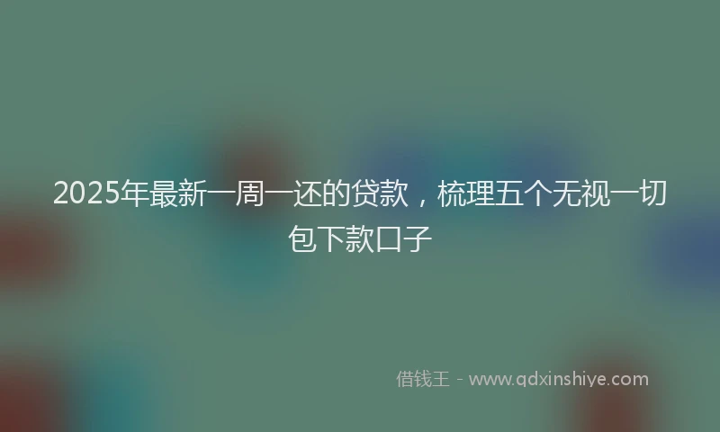 2025年最新一周一还的贷款，梳理五个无视一切包下款口子