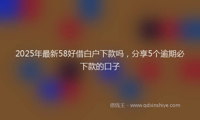 2025年最新58好借白户下款吗，分享5个逾期必下款的口子