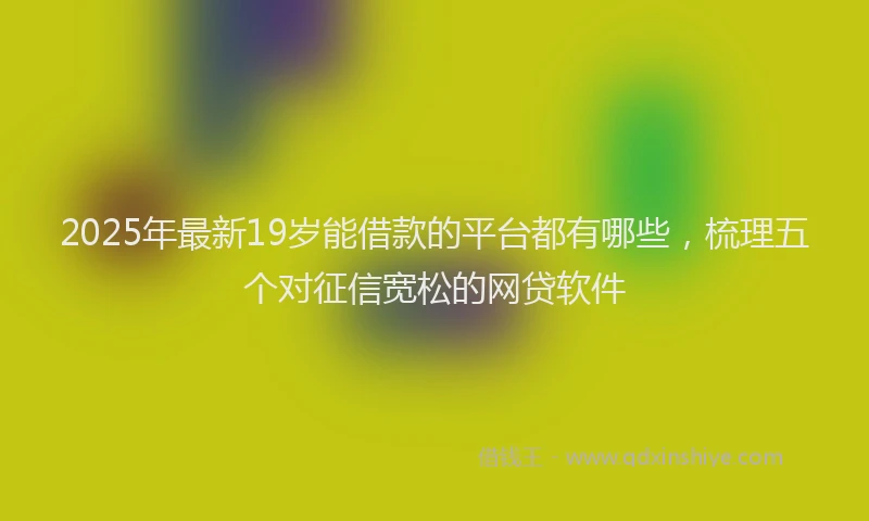 2025年最新19岁能借款的平台都有哪些，梳理五个对征信宽松的网贷软件