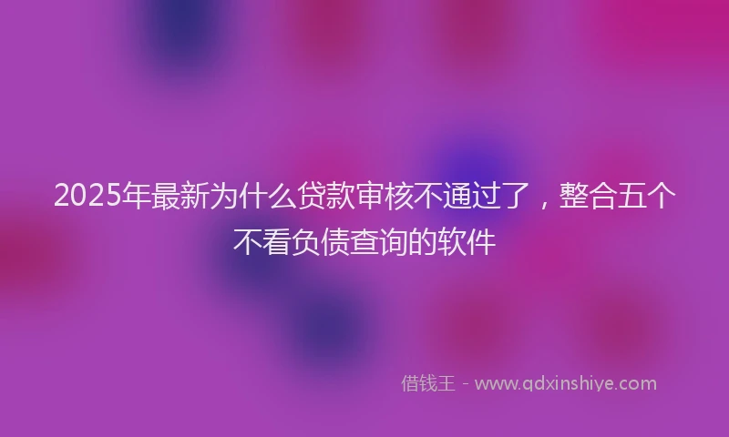 2025年最新为什么贷款审核不通过了，整合五个不看负债查询的软件