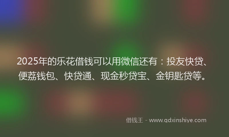 2025年的乐花借钱可以用微信还有：投友快贷、便荔钱包、快贷通、现金秒贷宝、金钥匙贷等。