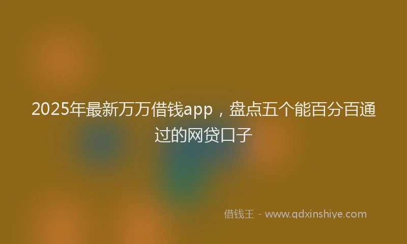 2025年最新万万借钱app，盘点五个能百分百通过的网贷口子