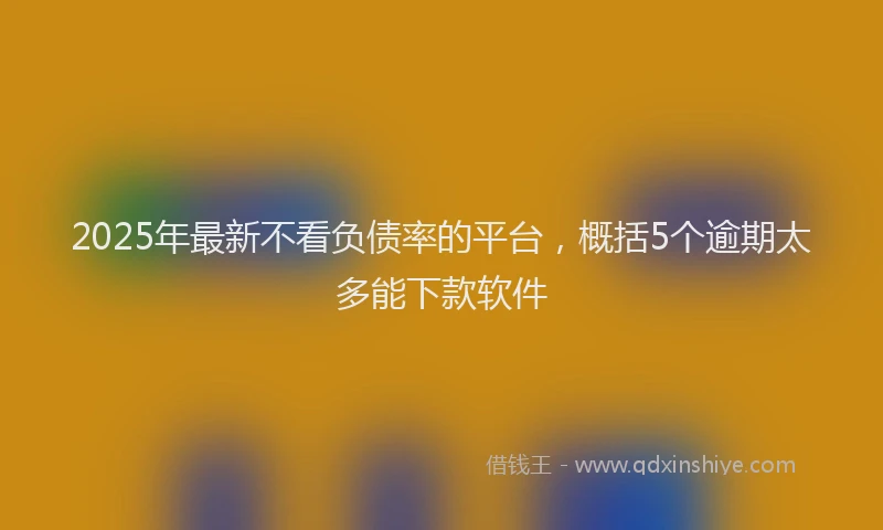 2025年最新不看负债率的平台，概括5个逾期太多能下款软件