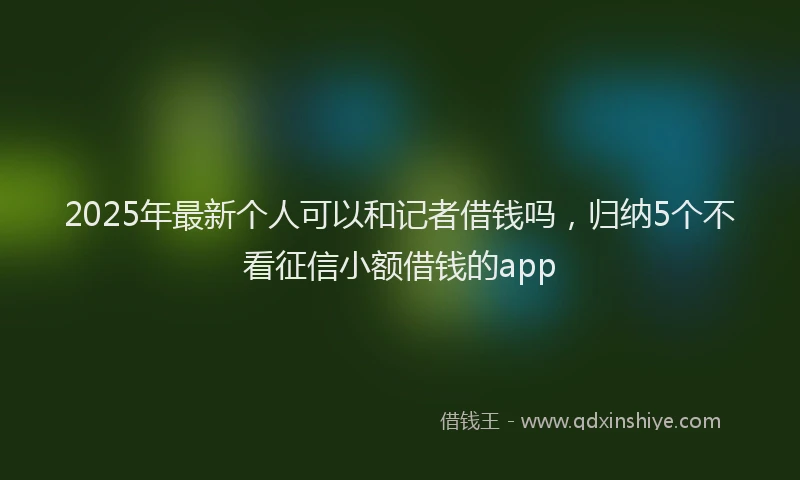 2025年最新个人可以和记者借钱吗，归纳5个不看征信小额借钱的app