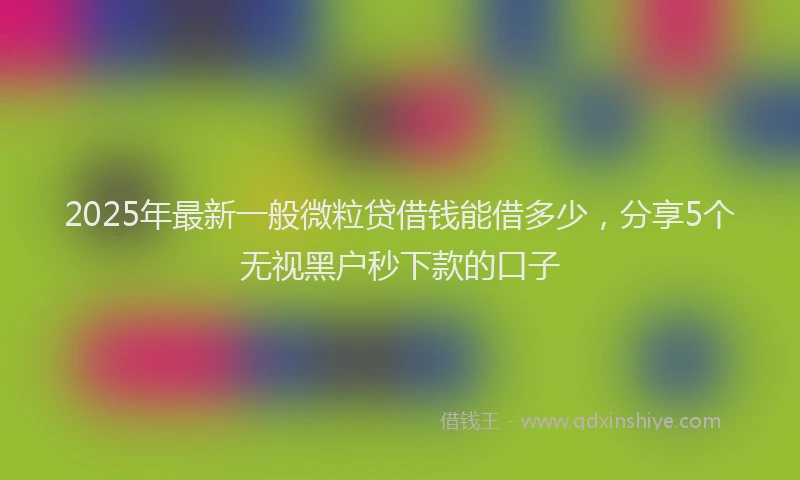 2025年最新一般微粒贷借钱能借多少，分享5个无视黑户秒下款的口子
