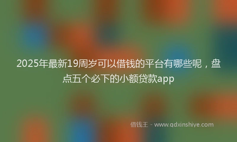 2025年最新19周岁可以借钱的平台有哪些呢，盘点五个必下的小额贷款app