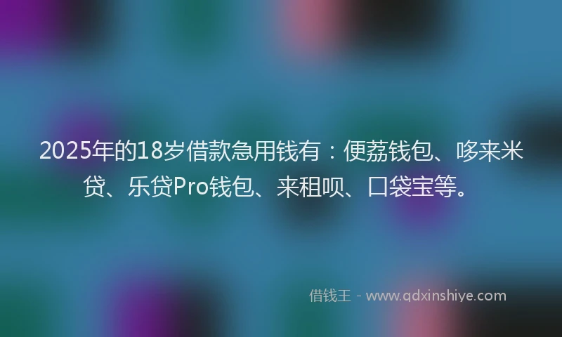 2025年的18岁借款急用钱有：便荔钱包、哆来米贷、乐贷Pro钱包、来租呗、口袋宝等。