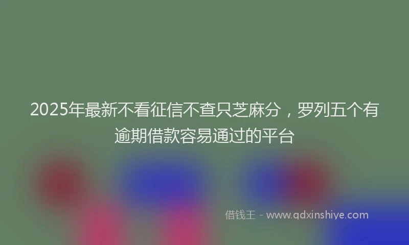2025年最新不看征信不查只芝麻分，罗列五个有逾期借款容易通过的平台