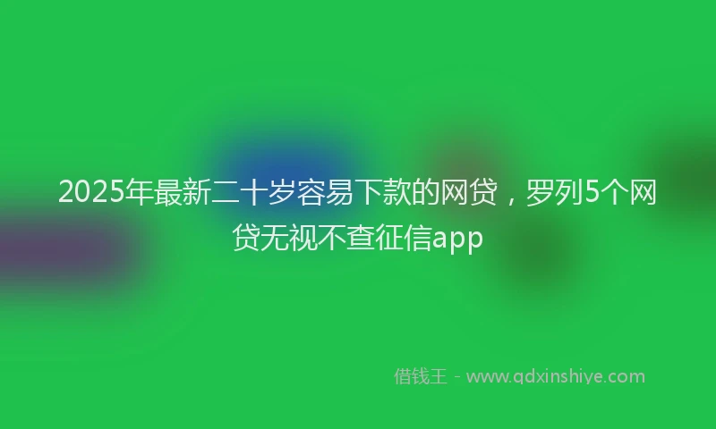 2025年最新二十岁容易下款的网贷，罗列5个网贷无视不查征信app