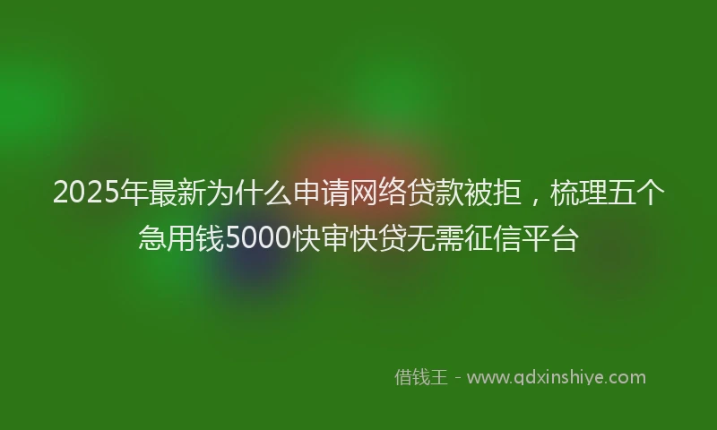 2025年最新为什么申请网络贷款被拒，梳理五个急用钱5000快审快贷无需征信平台
