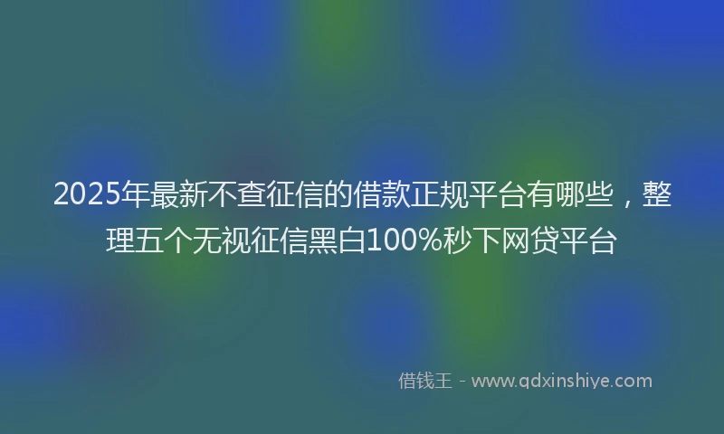2025年最新不查征信的借款正规平台有哪些，整理五个无视征信黑白100%秒下网贷平台