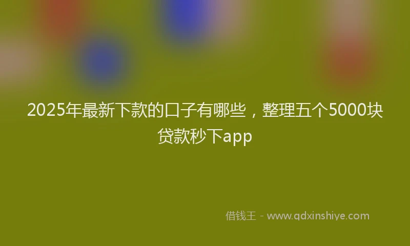 2025年最新下款的口子有哪些，整理五个5000块贷款秒下app